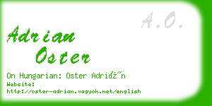 adrian oster business card